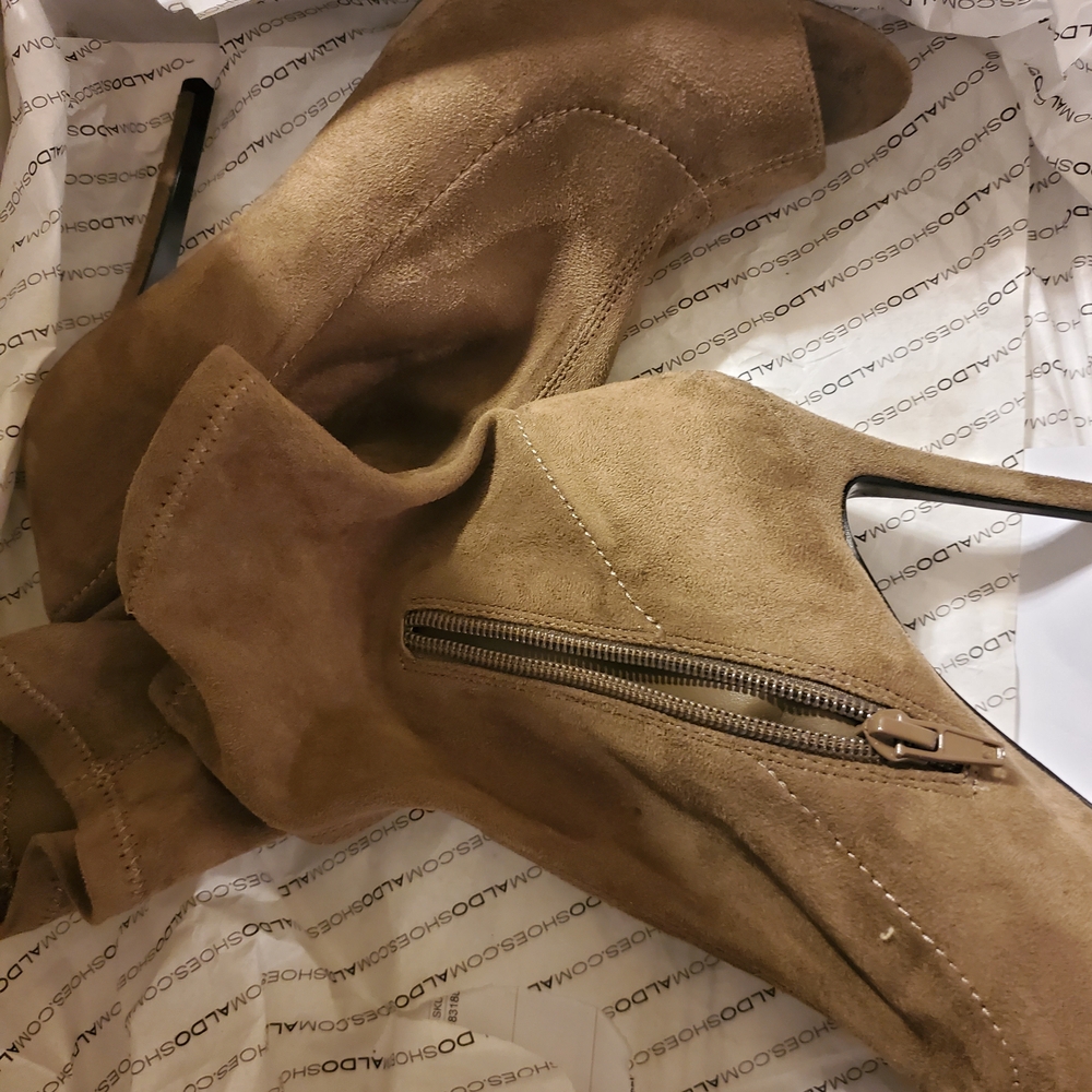 Aldo Women's Brown Suede Heeled Boots
